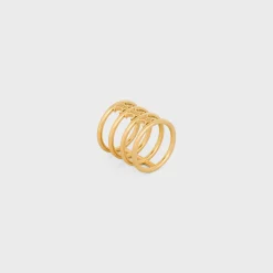 Triomphe Cage Ring in Brass with Gold Finish