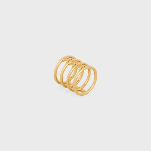 Triomphe Cage Ring in Brass with Gold Finish