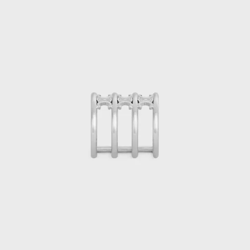 Triomphe Cage Ring in Brass with Rhodium Finish