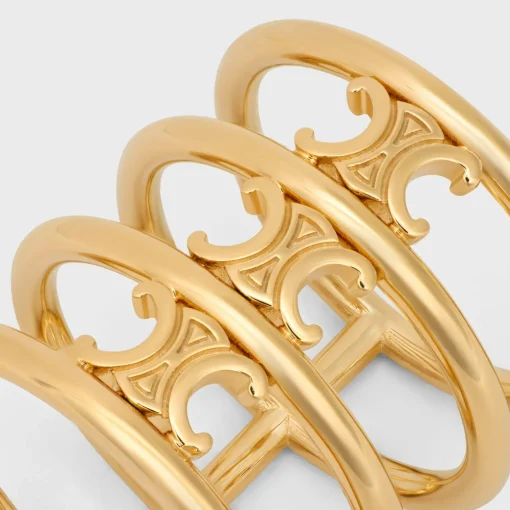 Triomphe Cage Ring in Brass with Gold Finish