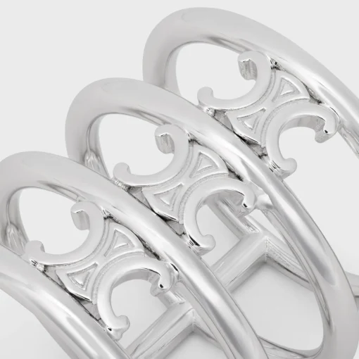 Triomphe Cage Ring in Brass with Rhodium Finish