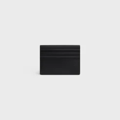 Triomphe Card Holder Shiny Calfskin BLACK
