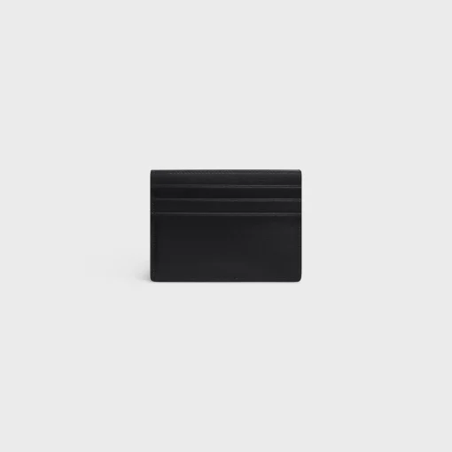 Triomphe Card Holder Shiny Calfskin BLACK