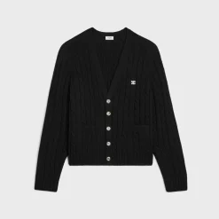 triomphe cardigan in cable-knit cashmere