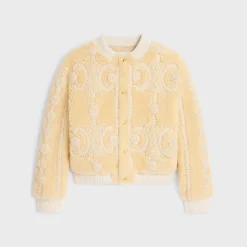 triomphe cardigan jacket in curly lambskin