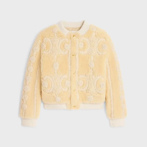 triomphe cardigan jacket in curly lambskin