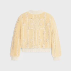 triomphe cardigan jacket in curly lambskin