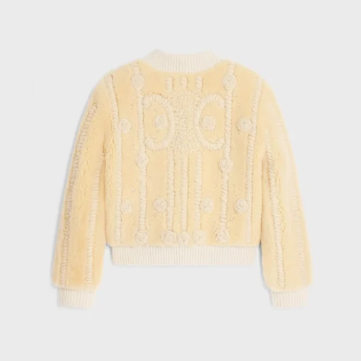 triomphe cardigan jacket in curly lambskin