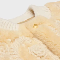 triomphe cardigan jacket in curly lambskin