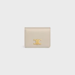 TRIOMPHE COMPACT WALLET in Shiny calfskin