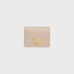 TRIOMPHE COMPACT WALLET in Shiny calfskin