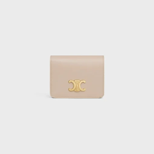 TRIOMPHE COMPACT WALLET in Shiny calfskin