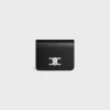 TRIOMPHE COMPACT WALLET Shiny Calfskin BLACK