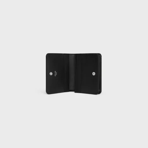 TRIOMPHE COMPACT WALLET Shiny Calfskin BLACK