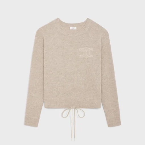 triomphe crew neck sweater in wool and cashmere