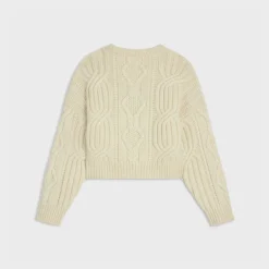 triomphe crew neck sweater in aran wool
