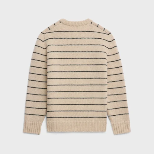 triomphe crew neck sweater in striped wool