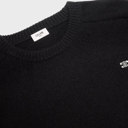 triomphe crew neck sweater in wool and cashmere