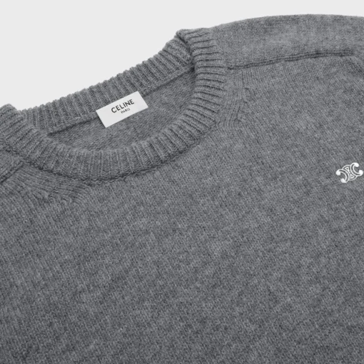 triomphe crew neck sweater in wool and cashmere