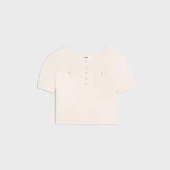 triomphe crop top in jersey pointelle