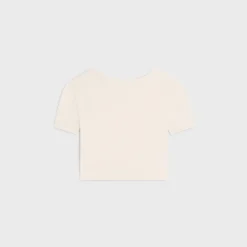 triomphe crop top in jersey pointelle