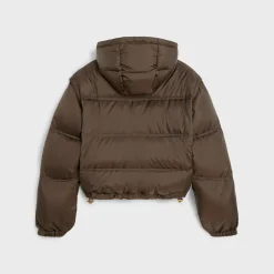 Triomphe cropped down jacket in lightweight nylon