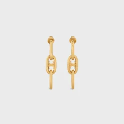 Triomphe Dangling Earrings in Brass with Gold finish