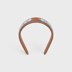 Triomphe Fair Isle Headband in Wool and Calfskin