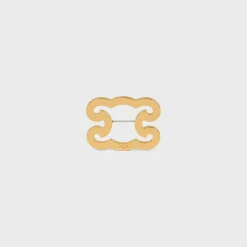 Triomphe Frame Brooch in Brass with Gold Finish and Steel