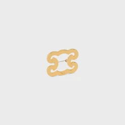 Triomphe Frame Brooch in Brass with Gold Finish and Steel