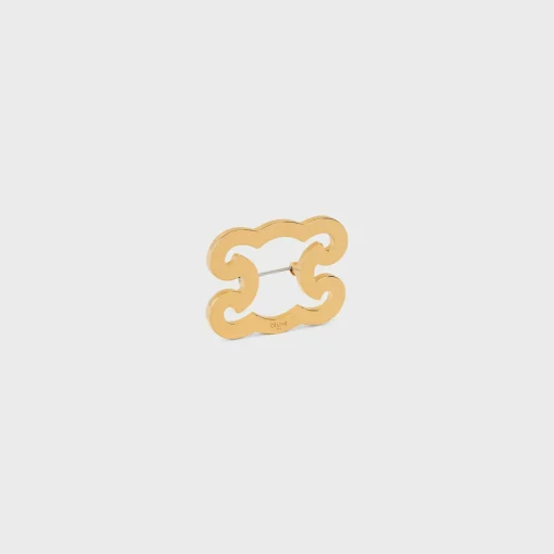 Triomphe Frame Brooch in Brass with Gold Finish and Steel