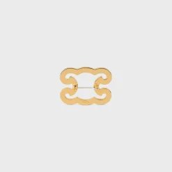 Triomphe Frame Brooch in Brass with Gold Finish and Steel