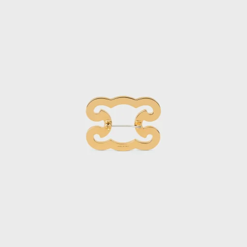 Triomphe Frame Brooch in Brass with Gold Finish and Steel