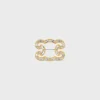 Triomphe Frame Sparkle Brooch in Strass, Brass with Gold Finish and Steel