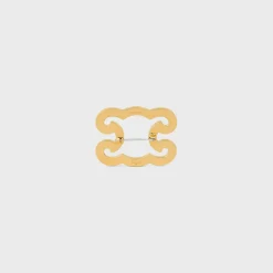 Triomphe Frame Sparkle Brooch in Strass, Brass with Gold Finish and Steel
