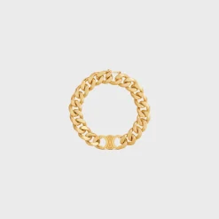 Triomphe Gourmette Bracelet in Brass with Gold Finish