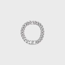 Triomphe Gourmette Bracelet in Brass with Rhodium Finish
