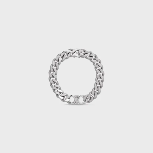 Triomphe Gourmette Bracelet in Brass with Rhodium Finish