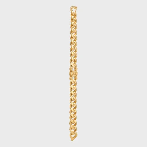 Triomphe Gourmette Bracelet in Brass with Gold Finish