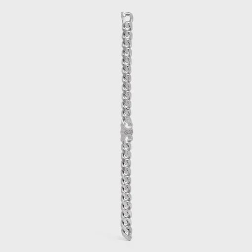 Triomphe Gourmette Bracelet in Brass with Rhodium Finish