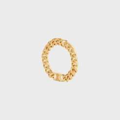 Triomphe Gourmette Bracelet in Brass with Gold Finish