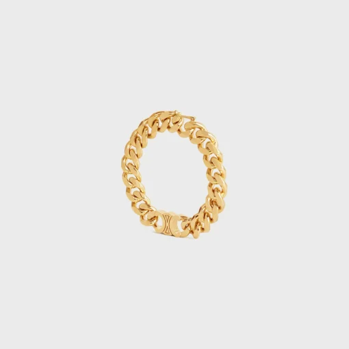 Triomphe Gourmette Bracelet in Brass with Gold Finish