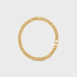 Triomphe Gourmette Necklace in Brass with Gold Finish
