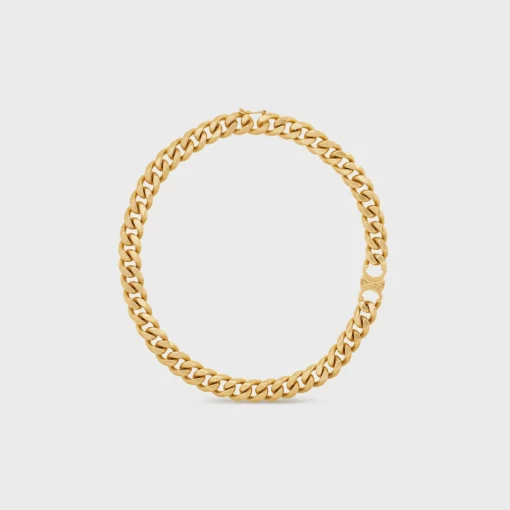 Triomphe Gourmette Necklace in Brass with Gold Finish