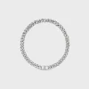 Triomphe Gourmette Necklace in Brass with Rhodium Finish