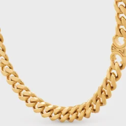 Triomphe Gourmette Necklace in Brass with Gold Finish
