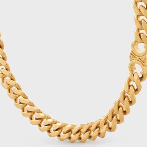 Triomphe Gourmette Necklace in Brass with Gold Finish