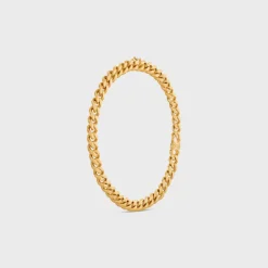 Triomphe Gourmette Necklace in Brass with Gold Finish