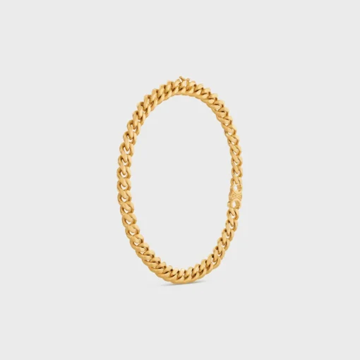 Triomphe Gourmette Necklace in Brass with Gold Finish