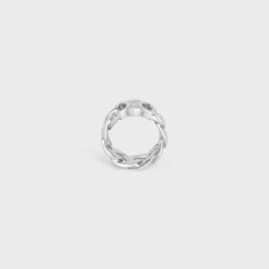 Triomphe Gourmette Ring in Brass with Rhodium Finish